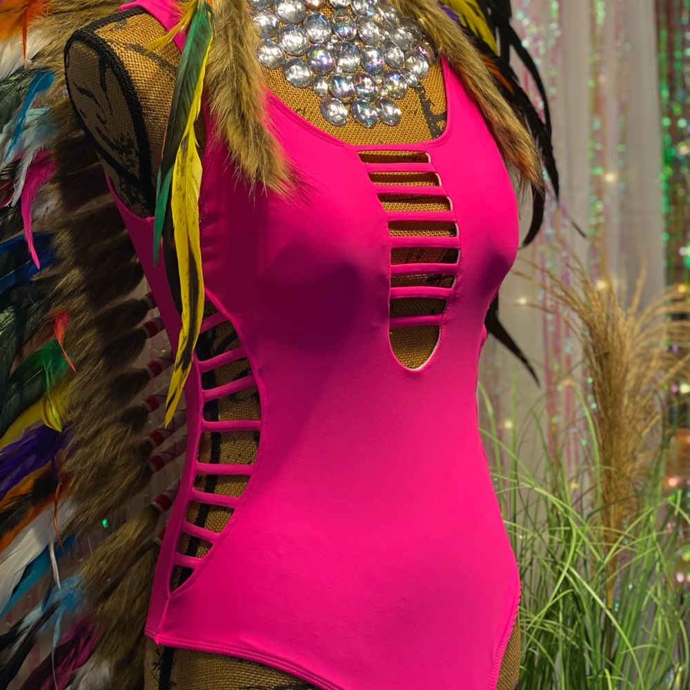 Hot Pink Sexy Side Cut Swimsuit